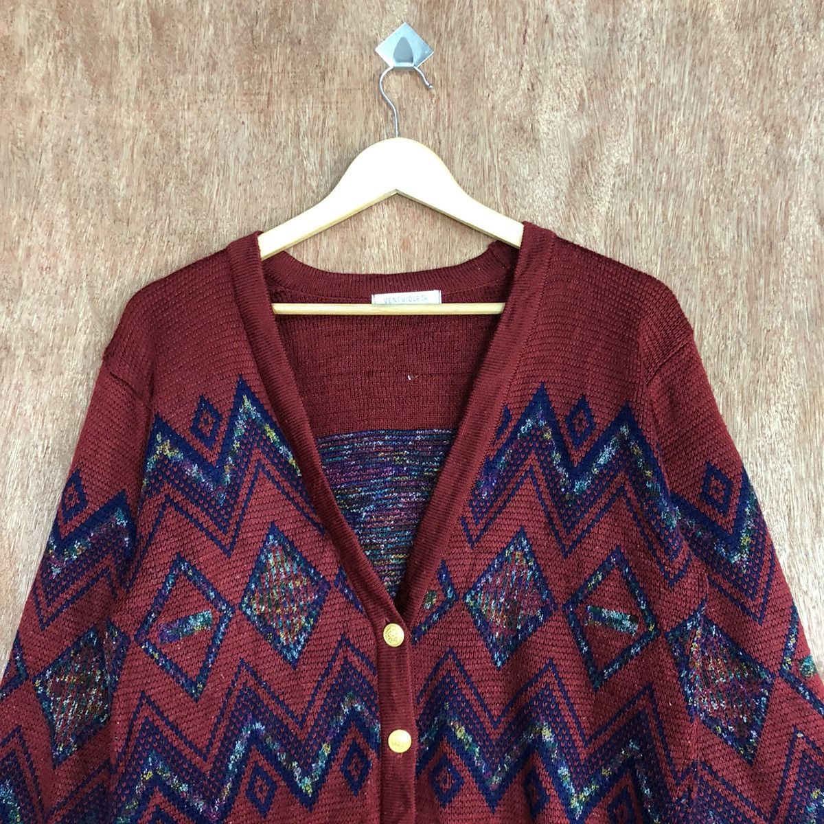 Japanese Brand Ventviolet Red cardigan art japan mohair Knitwear #H226 Size US M / EU 48-50 / 2 - 9 Thumbnail