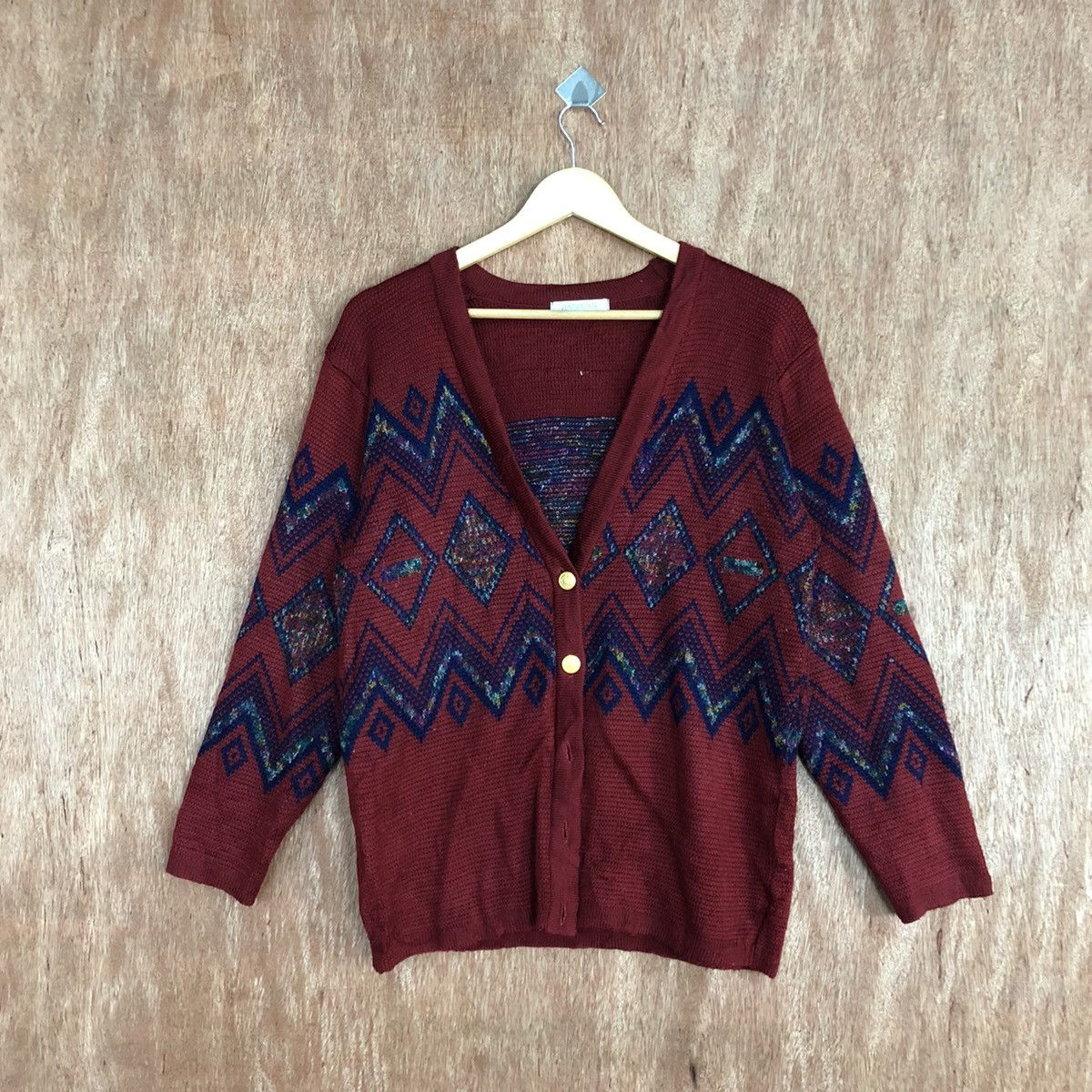 Japanese Brand Ventviolet Red cardigan art japan mohair Knitwear #H226 Size US M / EU 48-50 / 2 - 1 Thumbnail