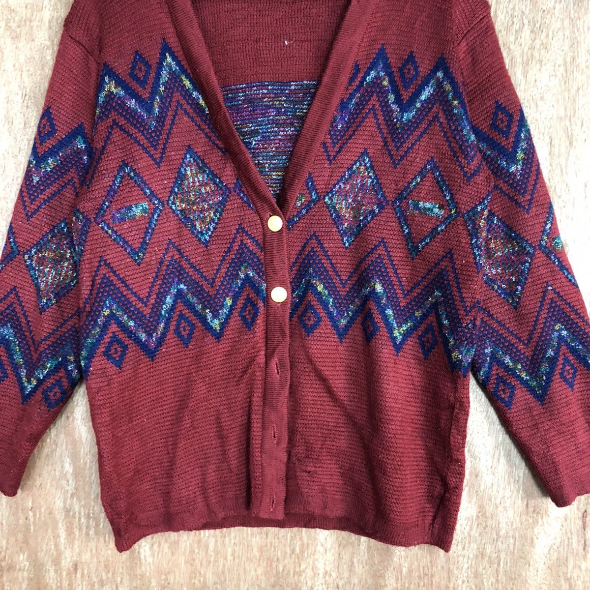 Japanese Brand Ventviolet Red cardigan art japan mohair Knitwear #H226 Size US M / EU 48-50 / 2 - 8 Thumbnail