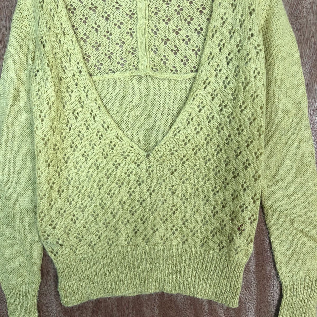 Homespun Knitwear Wo Hop Yellow Shag Shaggy mohair cardigan Knitwear #216 Size US M / EU 48-50 / 2 - 8 Thumbnail