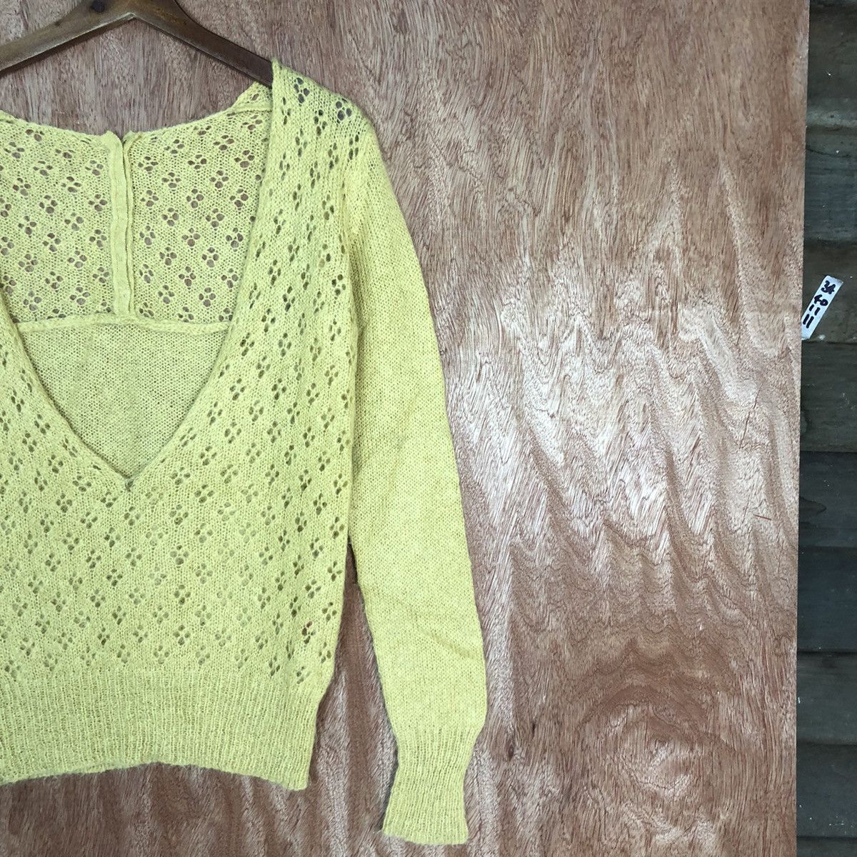 Homespun Knitwear Wo Hop Yellow Shag Shaggy mohair cardigan Knitwear #216 Size US M / EU 48-50 / 2 - 5 Thumbnail