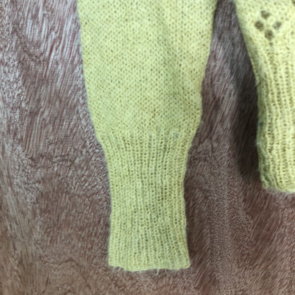Homespun Knitwear Wo Hop Yellow Shag Shaggy mohair cardigan Knitwear #216 Size US M / EU 48-50 / 2 - 6 Thumbnail