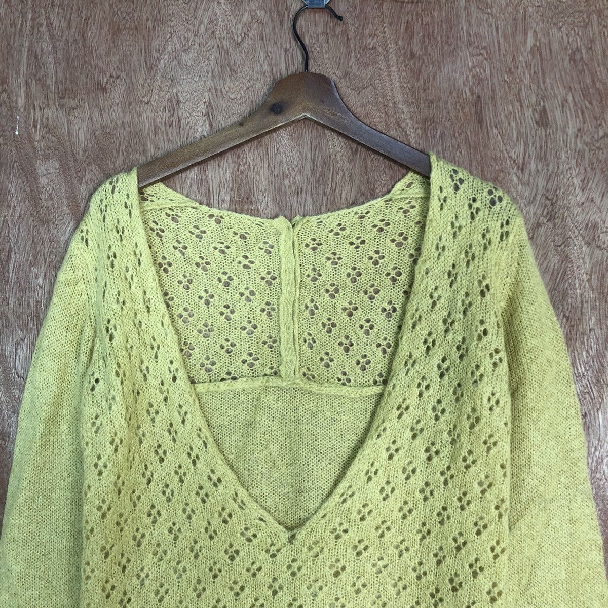 Homespun Knitwear Wo Hop Yellow Shag Shaggy mohair cardigan Knitwear #216 Size US M / EU 48-50 / 2 - 9 Thumbnail