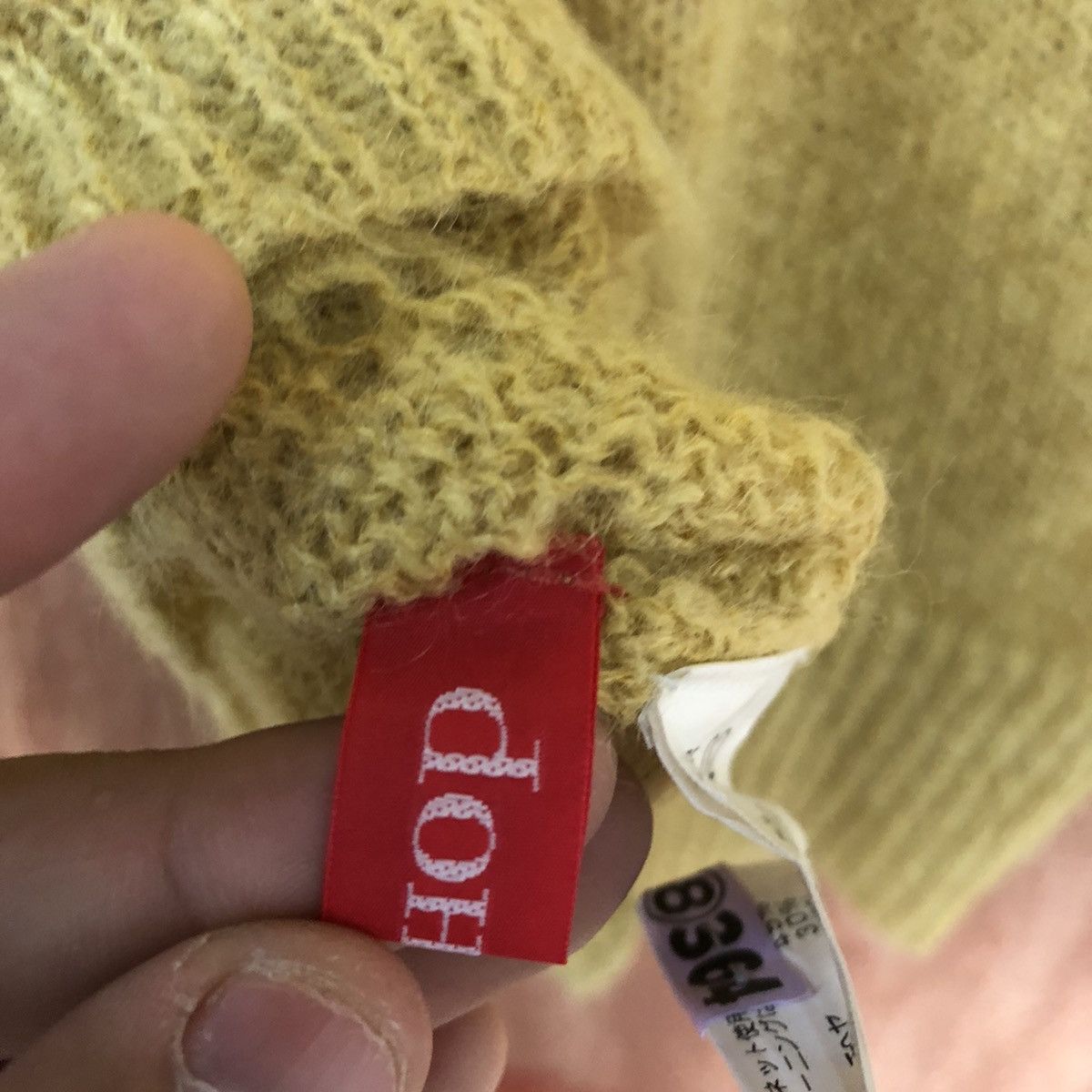 Homespun Knitwear Wo Hop Yellow Shag Shaggy mohair cardigan Knitwear #216 Size US M / EU 48-50 / 2 - 15 Thumbnail