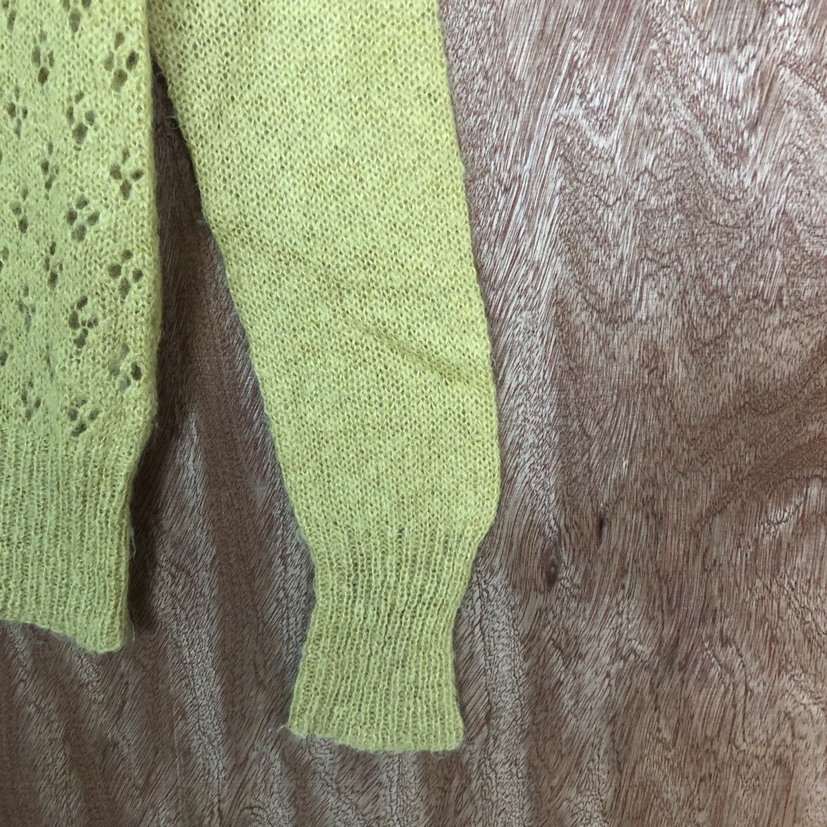 Homespun Knitwear Wo Hop Yellow Shag Shaggy mohair cardigan Knitwear #216 Size US M / EU 48-50 / 2 - 4 Thumbnail