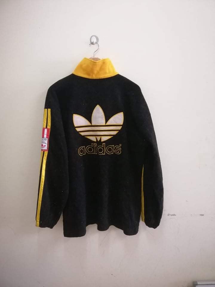 Adidas Vintage Adidas Trefoil Big Logo Fleece Jacket by Jaspo Size US L / EU 52-54 / 3 - 1 Thumbnail