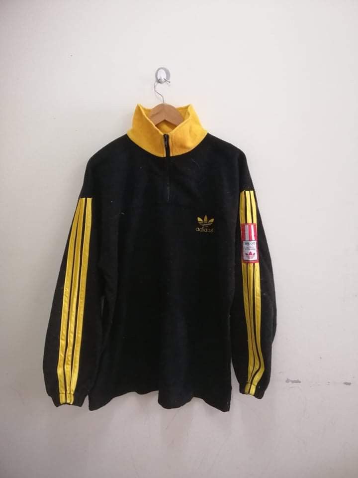 Adidas Vintage Adidas Trefoil Big Logo Fleece Jacket by Jaspo Size US L / EU 52-54 / 3 - 2 Thumbnail