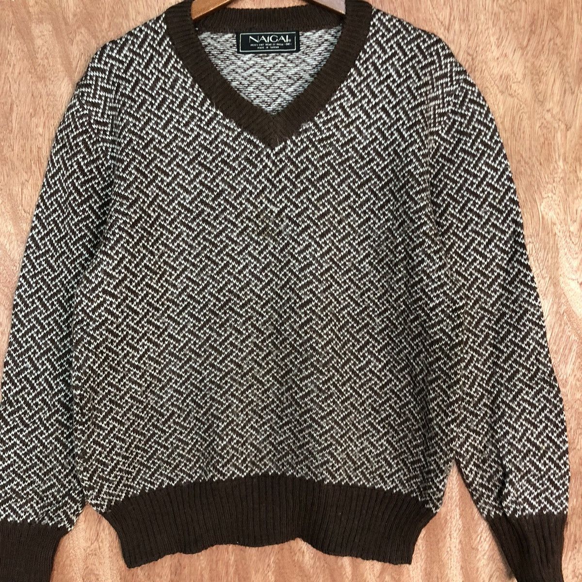 Vintage Nalgai Brown stripe 1990 vintage japan Knitwear #H248 Size US M / EU 48-50 / 2 - 8 Thumbnail