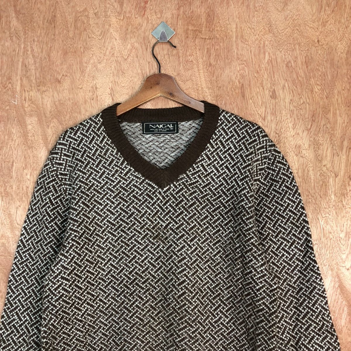 Vintage Nalgai Brown stripe 1990 vintage japan Knitwear #H248 Size US M / EU 48-50 / 2 - 9 Thumbnail
