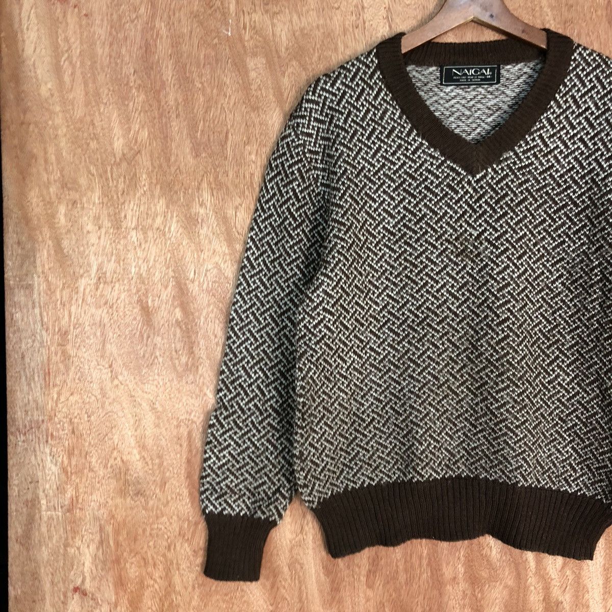 Vintage Nalgai Brown stripe 1990 vintage japan Knitwear #H248 Size US M / EU 48-50 / 2 - 7 Thumbnail