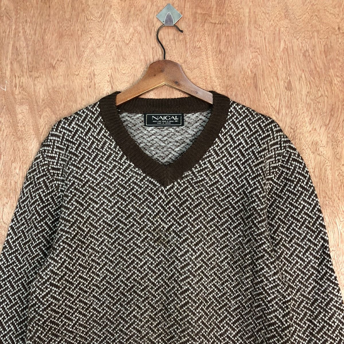 Vintage Nalgai Brown stripe 1990 vintage japan Knitwear #H248 Size US M / EU 48-50 / 2 - 2 Thumbnail