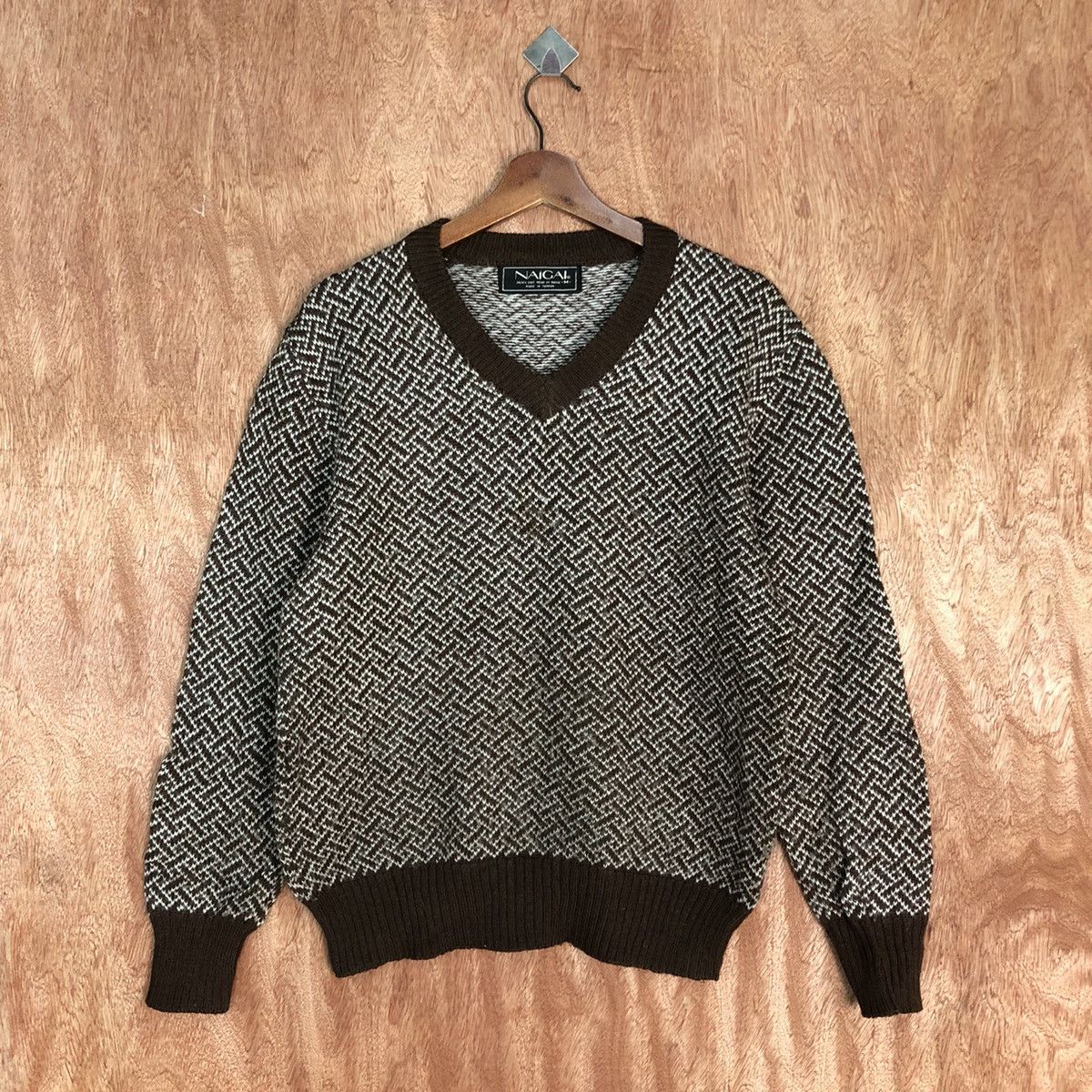Vintage Nalgai Brown stripe 1990 vintage japan Knitwear #H248 Size US M / EU 48-50 / 2 - 3 Thumbnail