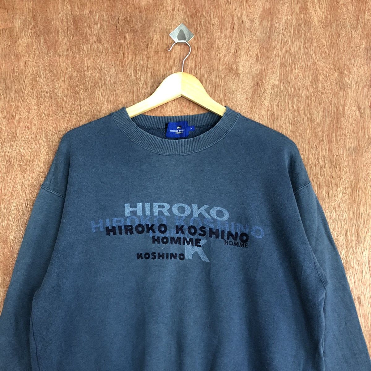Hiroko Koshino Homme Hiroko Koshino Homme japan Blue Sweatshirt #H209 Size US M / EU 48-50 / 2 - 9 Thumbnail