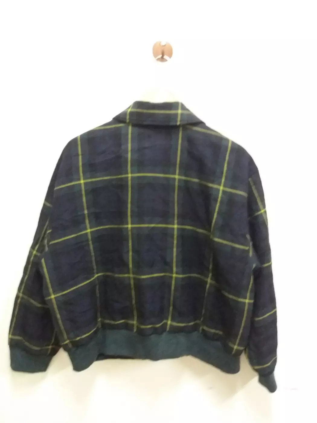 DAKS Dark London zipper green cheakered wool jacket Size US L / EU 52-54 / 3 - 2 Thumbnail