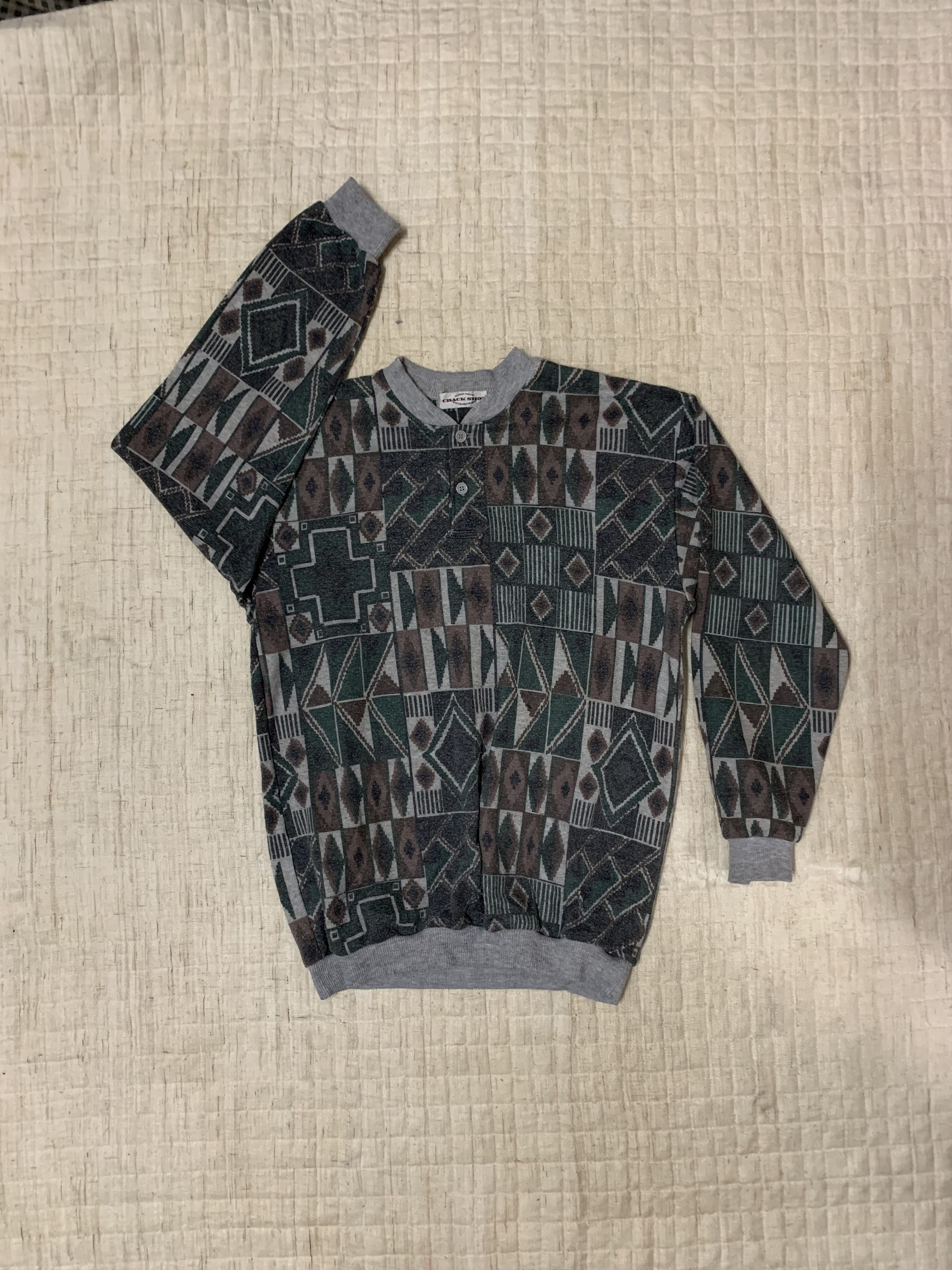 Japanese Brand Crack Shot Art Navajo Design Native Sweater Size US S / EU 44-46 / 1 - 1 Thumbnail