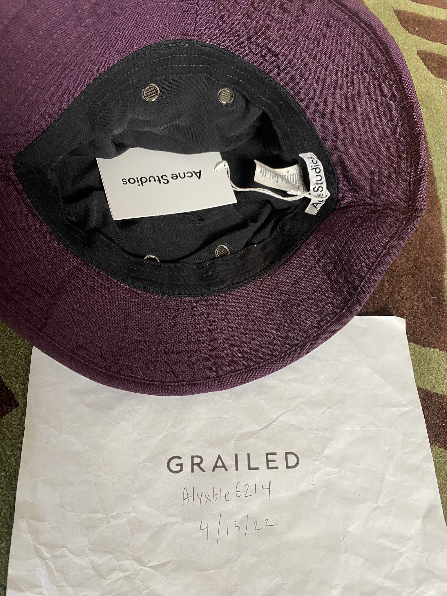 Acne Studios Acne Studios Nylon Bucket Hat Maroon Red Brimmo Size ONE SIZE - 3 Thumbnail