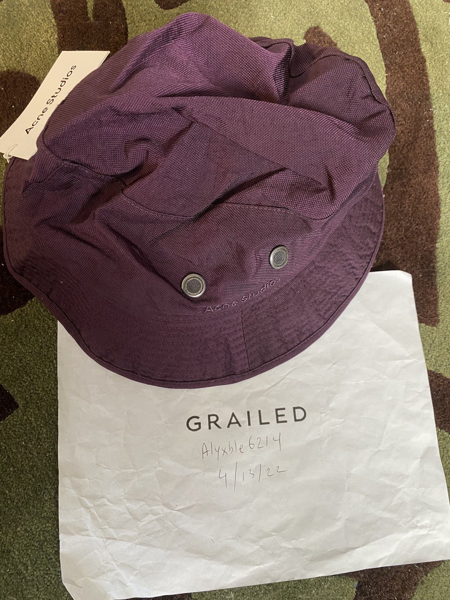 Acne Studios Acne Studios Nylon Bucket Hat Maroon Red Brimmo Size ONE SIZE - 1 Thumbnail