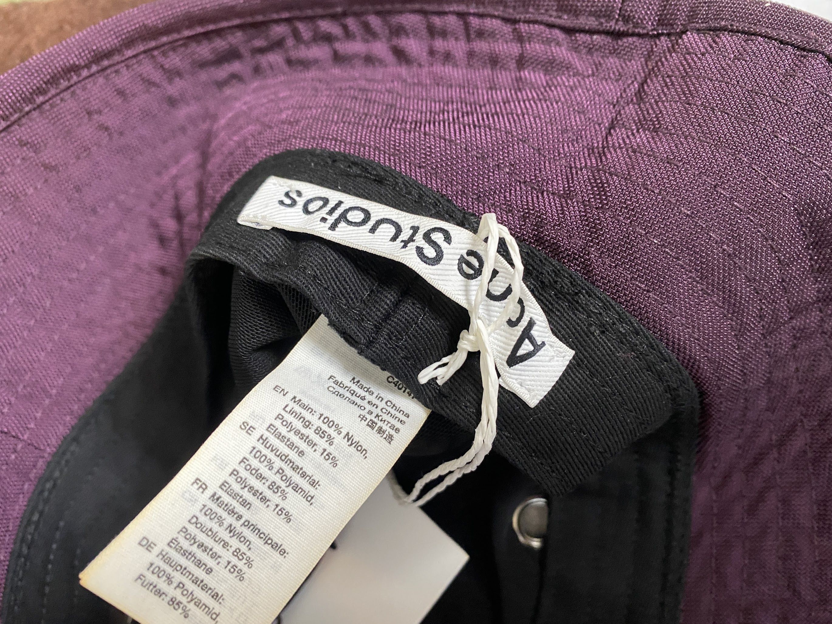 Acne Studios Acne Studios Nylon Bucket Hat Maroon Red Brimmo Size ONE SIZE - 6 Thumbnail
