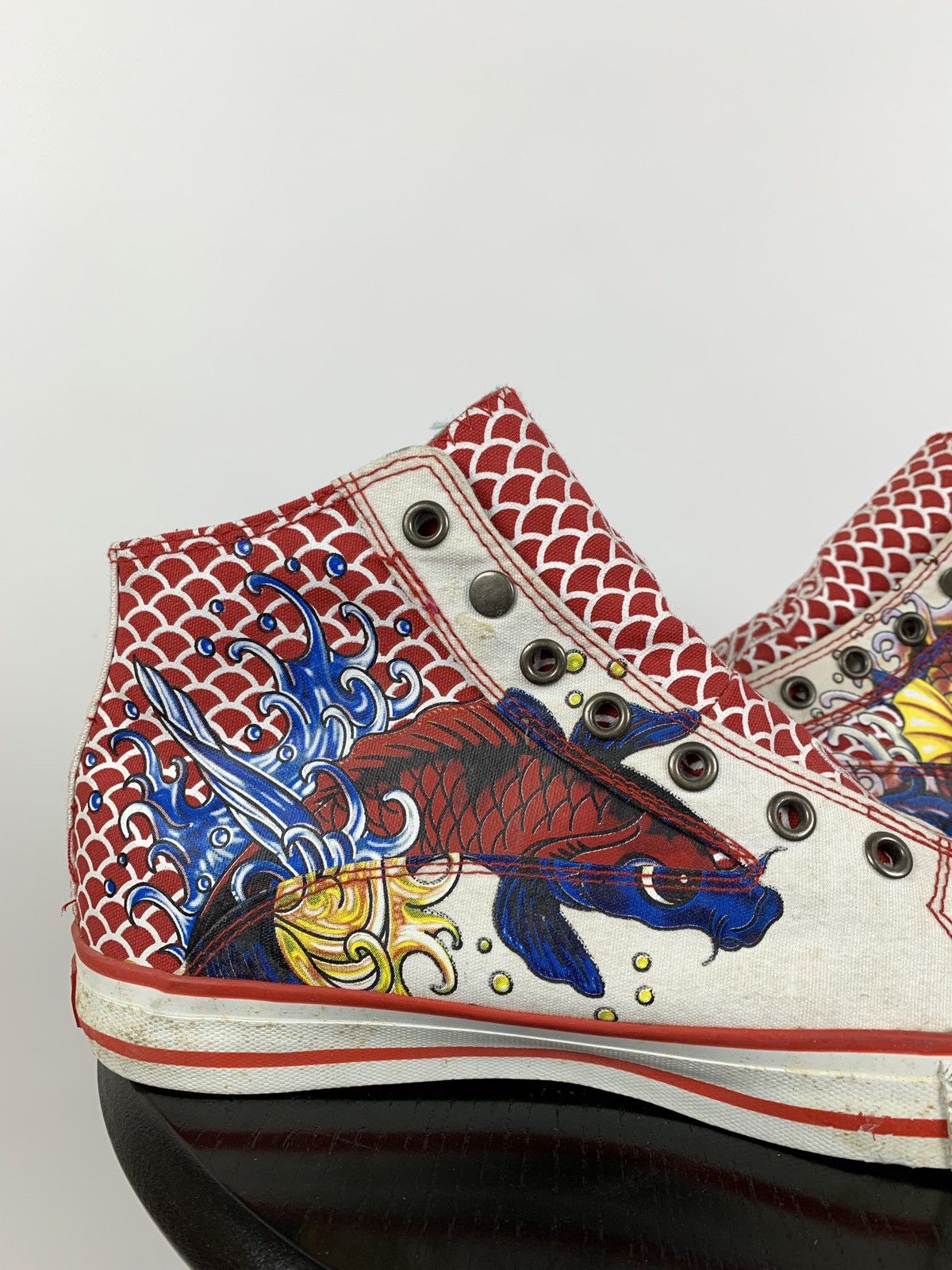 Christian Audigier NEW! Vintage Ed Hardy Hi Top Sneakers Rare Fish Mermaid Size US 6.5 / EU 39-40 - 16 Thumbnail