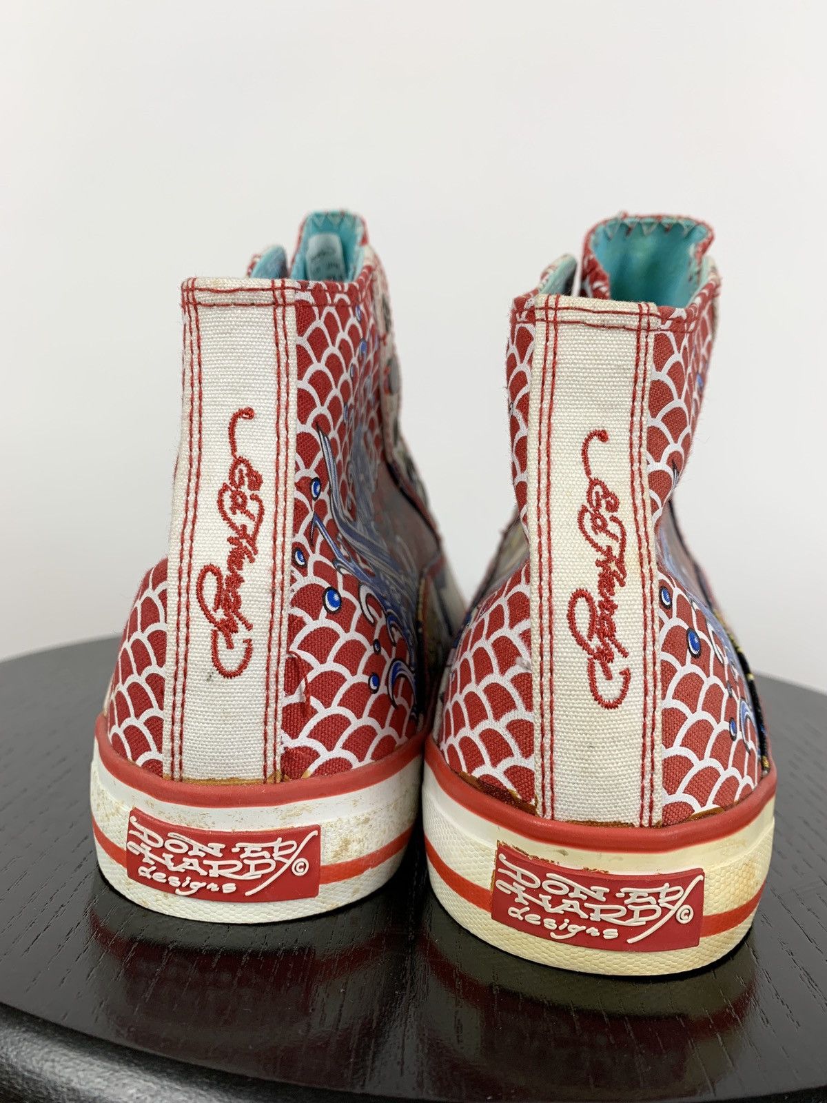 Christian Audigier NEW! Vintage Ed Hardy Hi Top Sneakers Rare Fish Mermaid Size US 6.5 / EU 39-40 - 13 Thumbnail