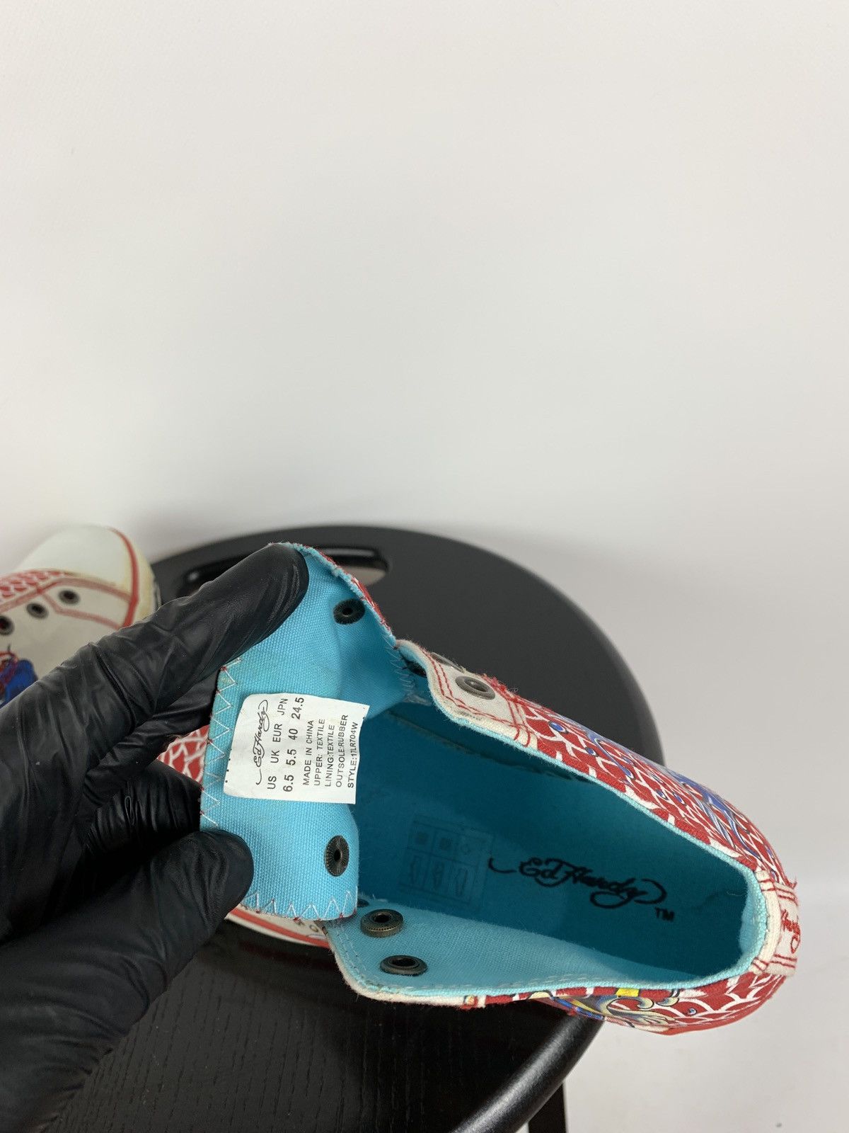 Christian Audigier NEW! Vintage Ed Hardy Hi Top Sneakers Rare Fish Mermaid Size US 6.5 / EU 39-40 - 21 Thumbnail