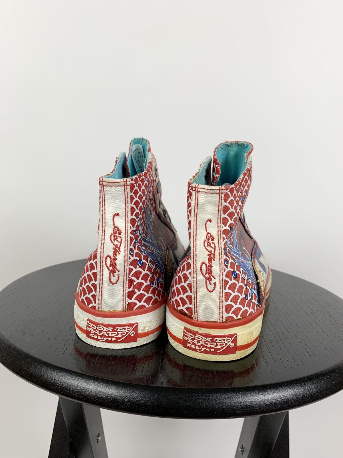 Christian Audigier NEW! Vintage Ed Hardy Hi Top Sneakers Rare Fish Mermaid Size US 6.5 / EU 39-40 - 6 Thumbnail