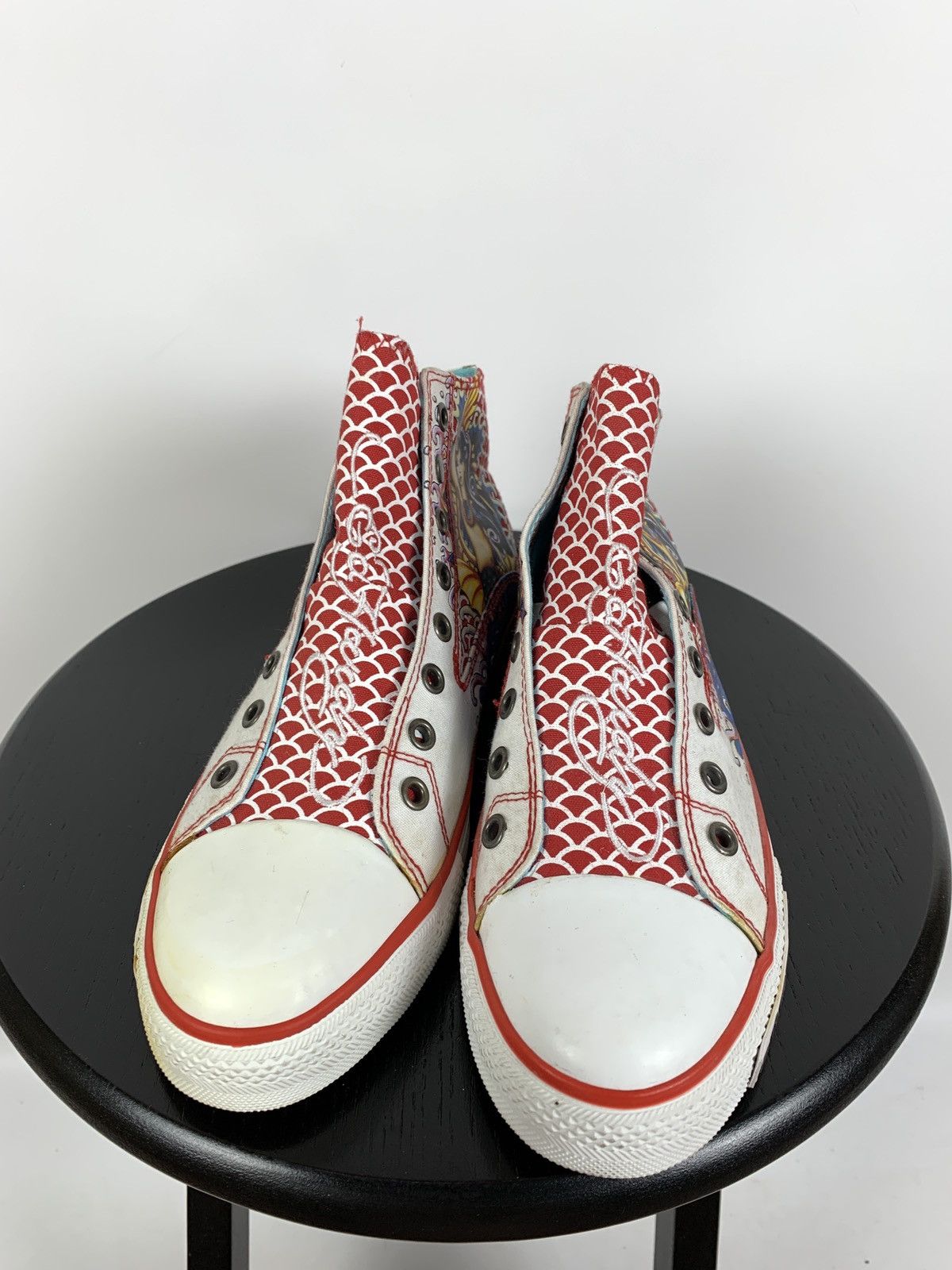 Christian Audigier NEW! Vintage Ed Hardy Hi Top Sneakers Rare Fish Mermaid Y2K Size US 6.5 / EU 39-40 - 6 Thumbnail