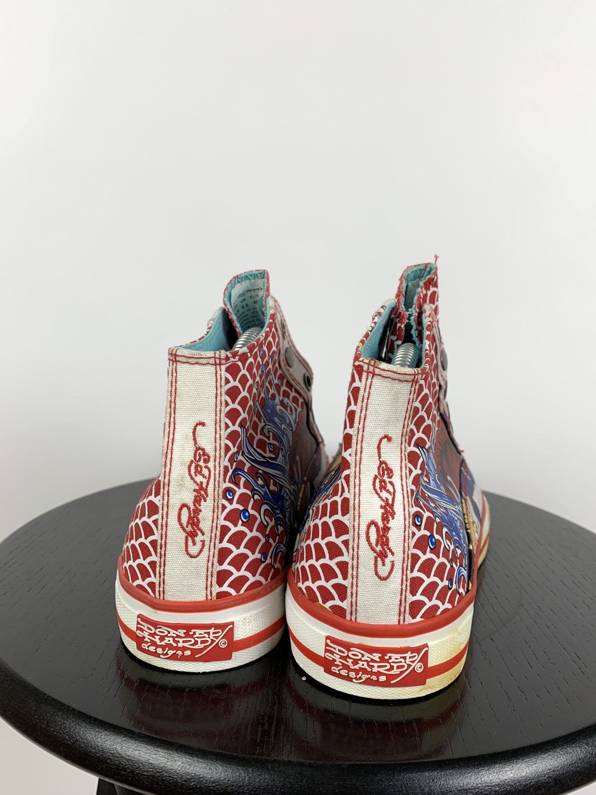 Christian Audigier NEW! Vintage Ed Hardy Hi Top Sneakers Rare Fish Mermaid Y2K Size US 6.5 / EU 39-40 - 7 Thumbnail