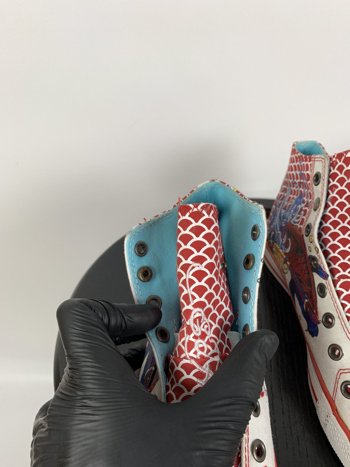 Christian Audigier NEW! Vintage Ed Hardy Hi Top Sneakers Rare Fish Mermaid Y2K Size US 6.5 / EU 39-40 - 19 Thumbnail