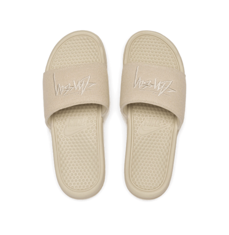 Size • Nike x Stüssy Embroidered Benassi Slide Fossil