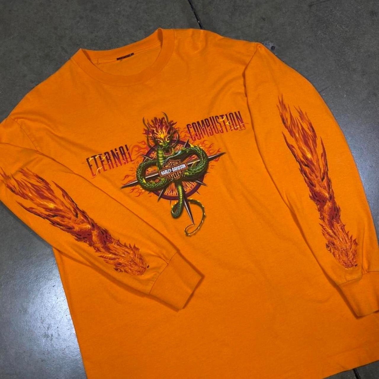 Harley Davidson × Vintage Vintage Harley Davidson Dragon Eternal Combustion Tee Size US L / EU 52-54 / 3 - 2 Thumbnail