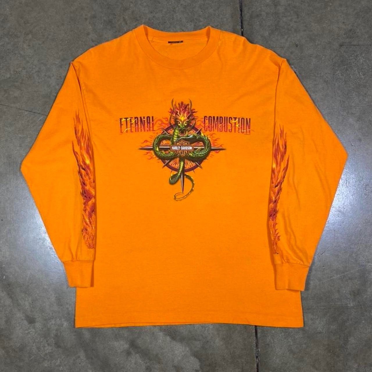 Harley Davidson × Vintage Vintage Harley Davidson Dragon Eternal Combustion Tee Size US L / EU 52-54 / 3 - 1 Thumbnail