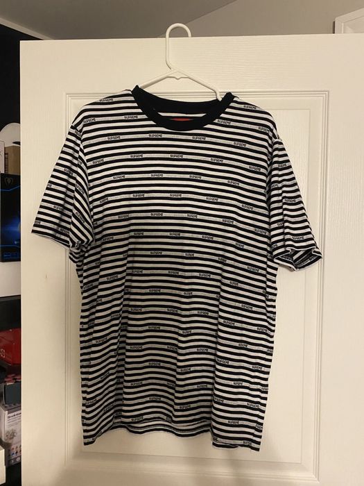 Supreme black and 2024 white striped shirt