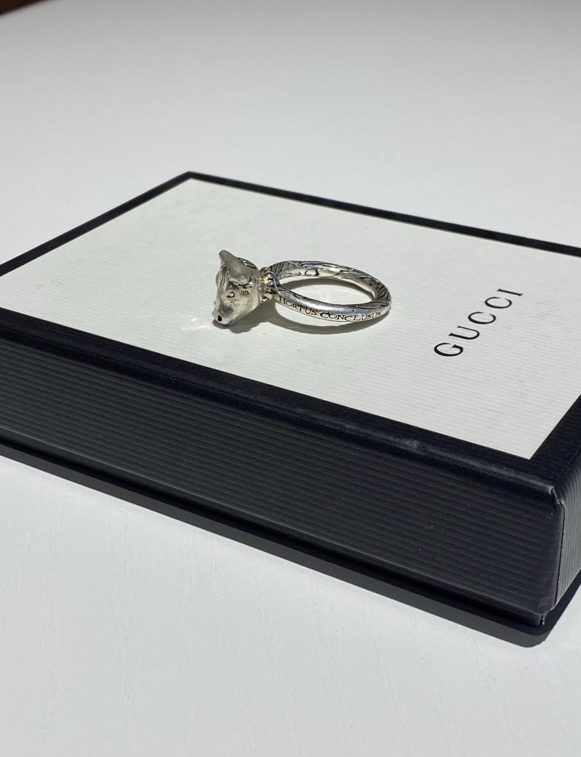 Gucci Bull Head .925 Sterling Silver Ring Size 8US