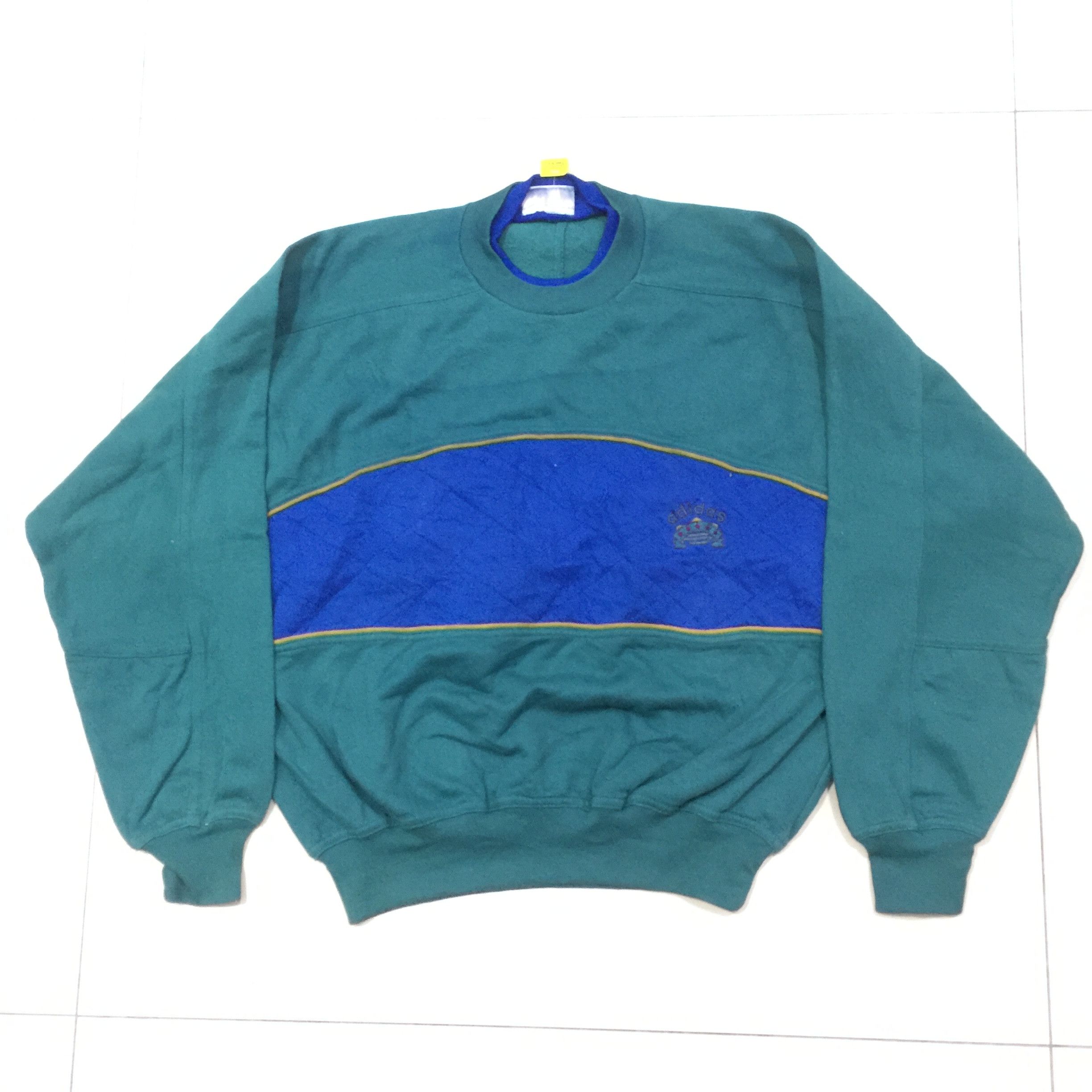 Vintage 00's Adidas Maroon & Navy Spell Out Crew Neck Sweatshirt M L