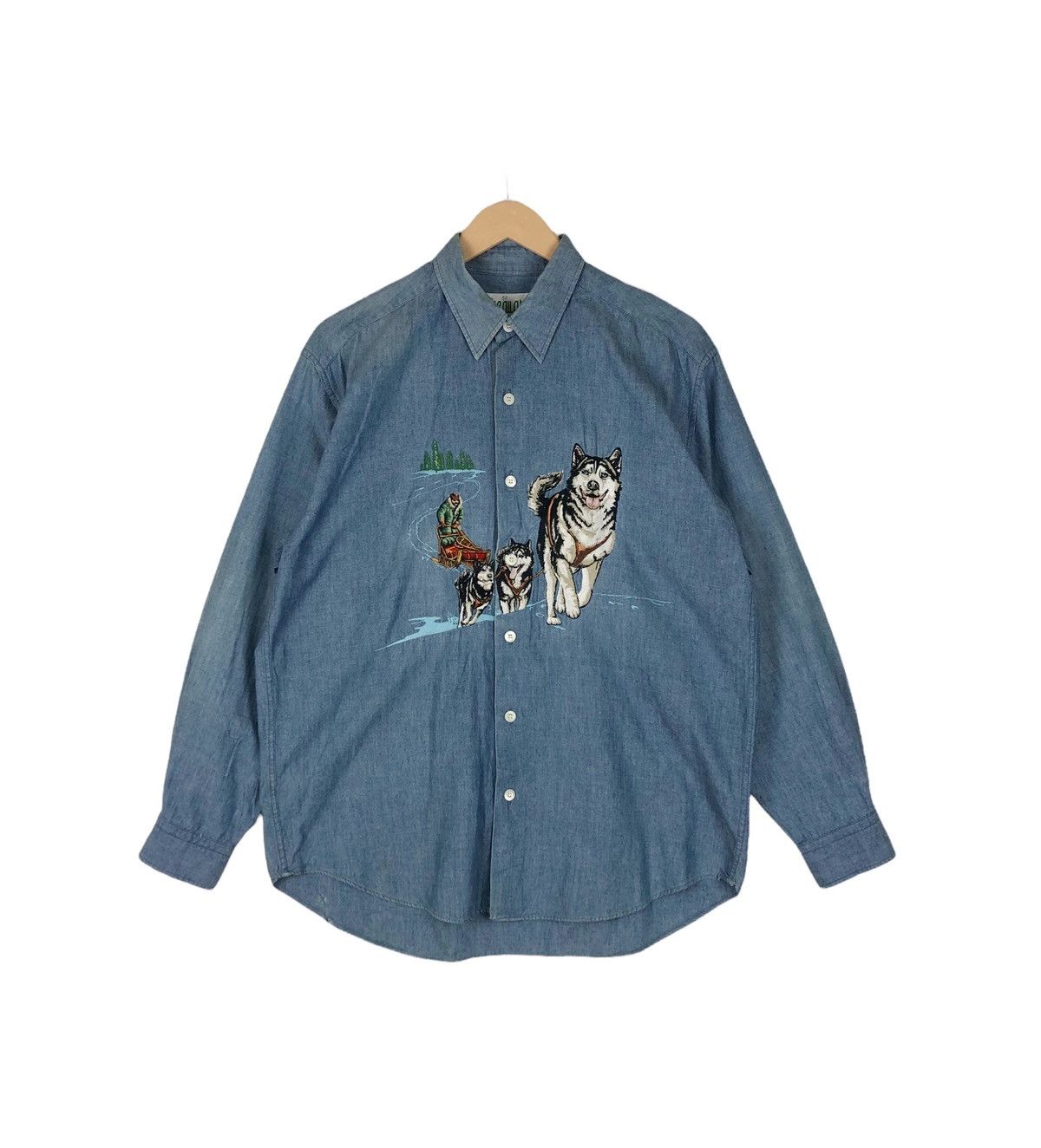 Japanese Brand × Vintage Japanese Brand Chambry Wolf Ski Embroidered Button Ups Shirt Size US L / EU 52-54 / 3 - 2 Thumbnail