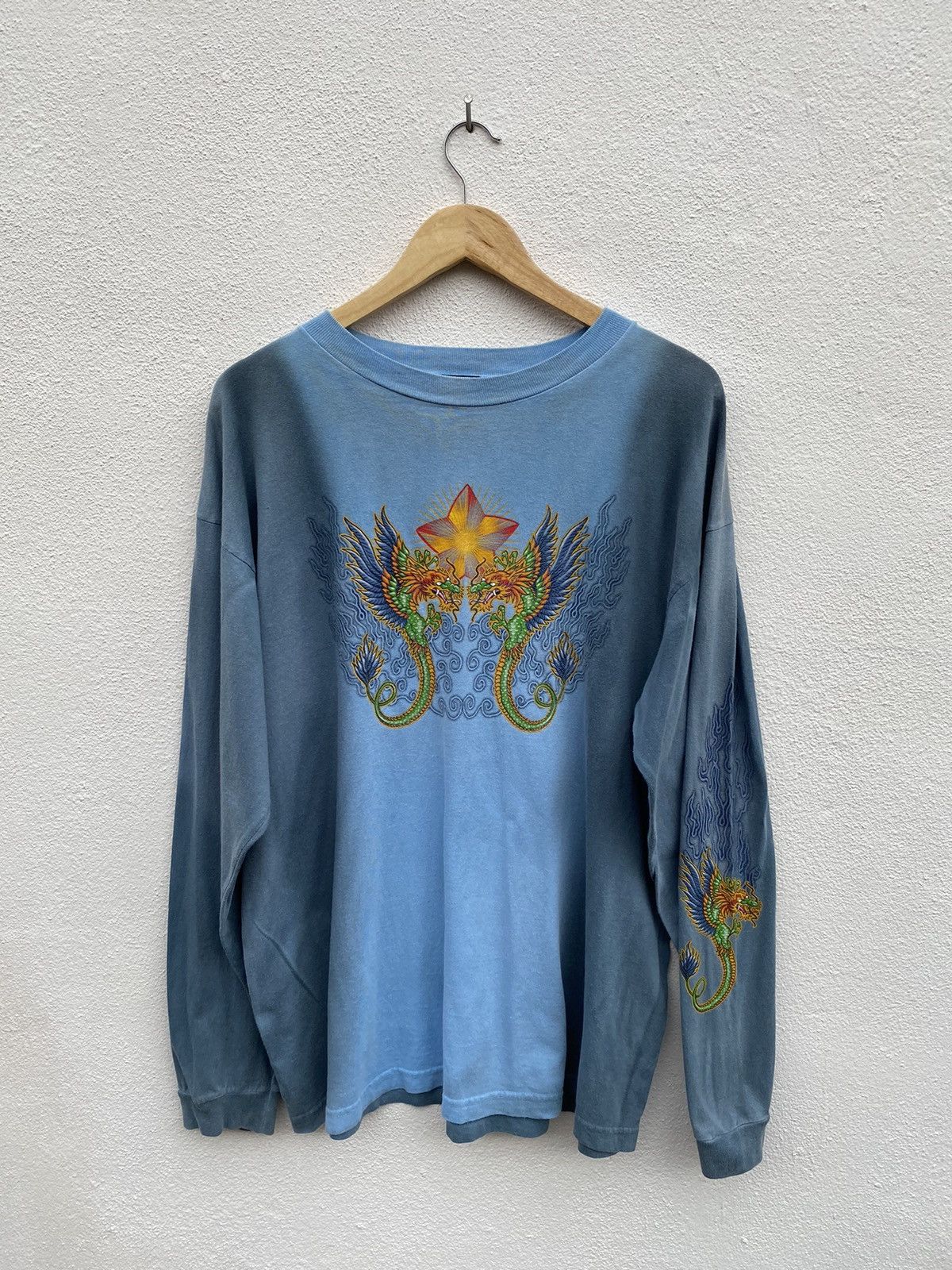 Vintage Vintage Dragon extreme tie dye longsleeve shirt Size US XL / EU 56 / 4 - 3 Thumbnail
