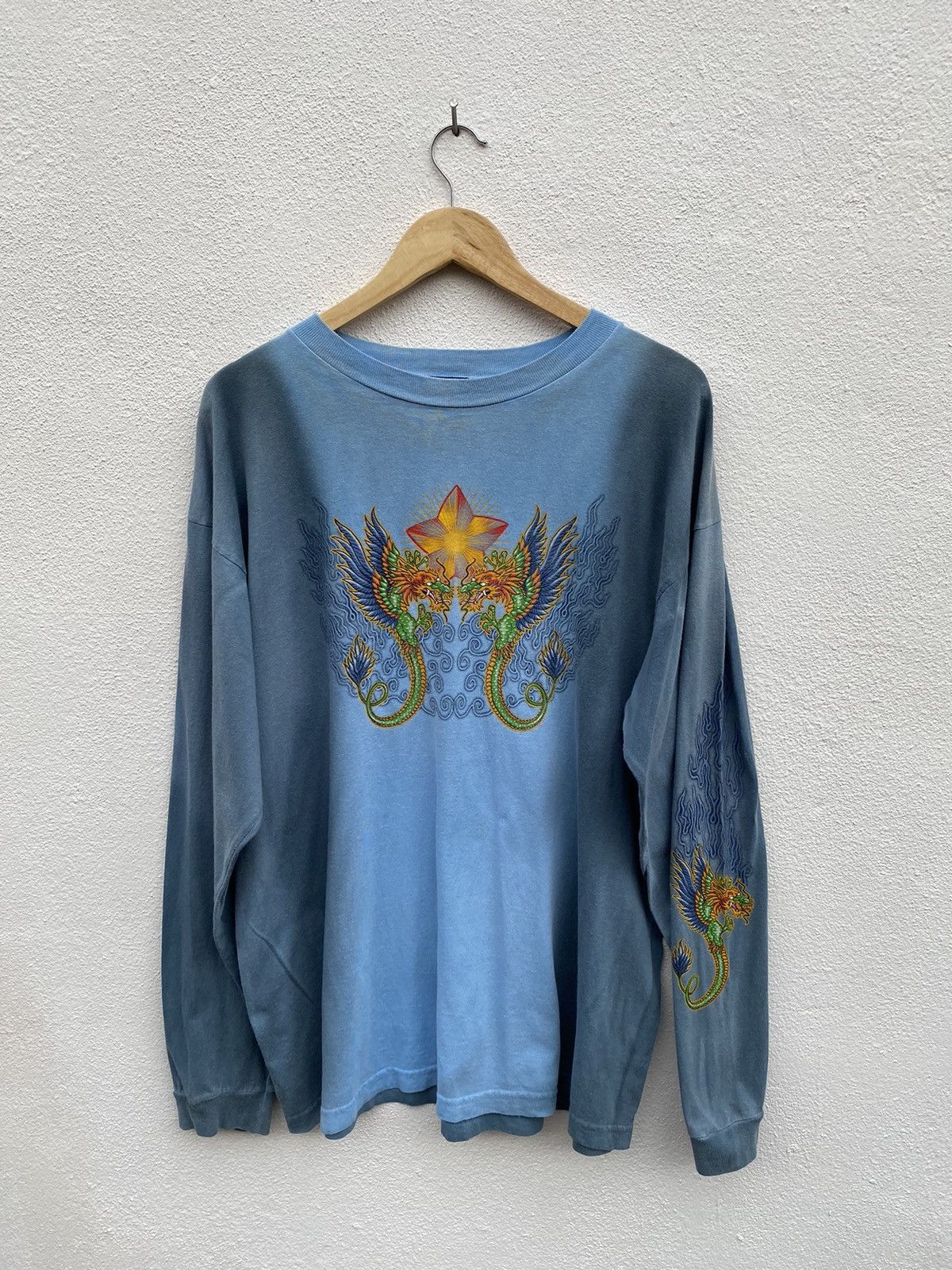 Vintage Vintage Dragon extreme tie dye longsleeve shirt Size US XL / EU 56 / 4 - 1 Thumbnail