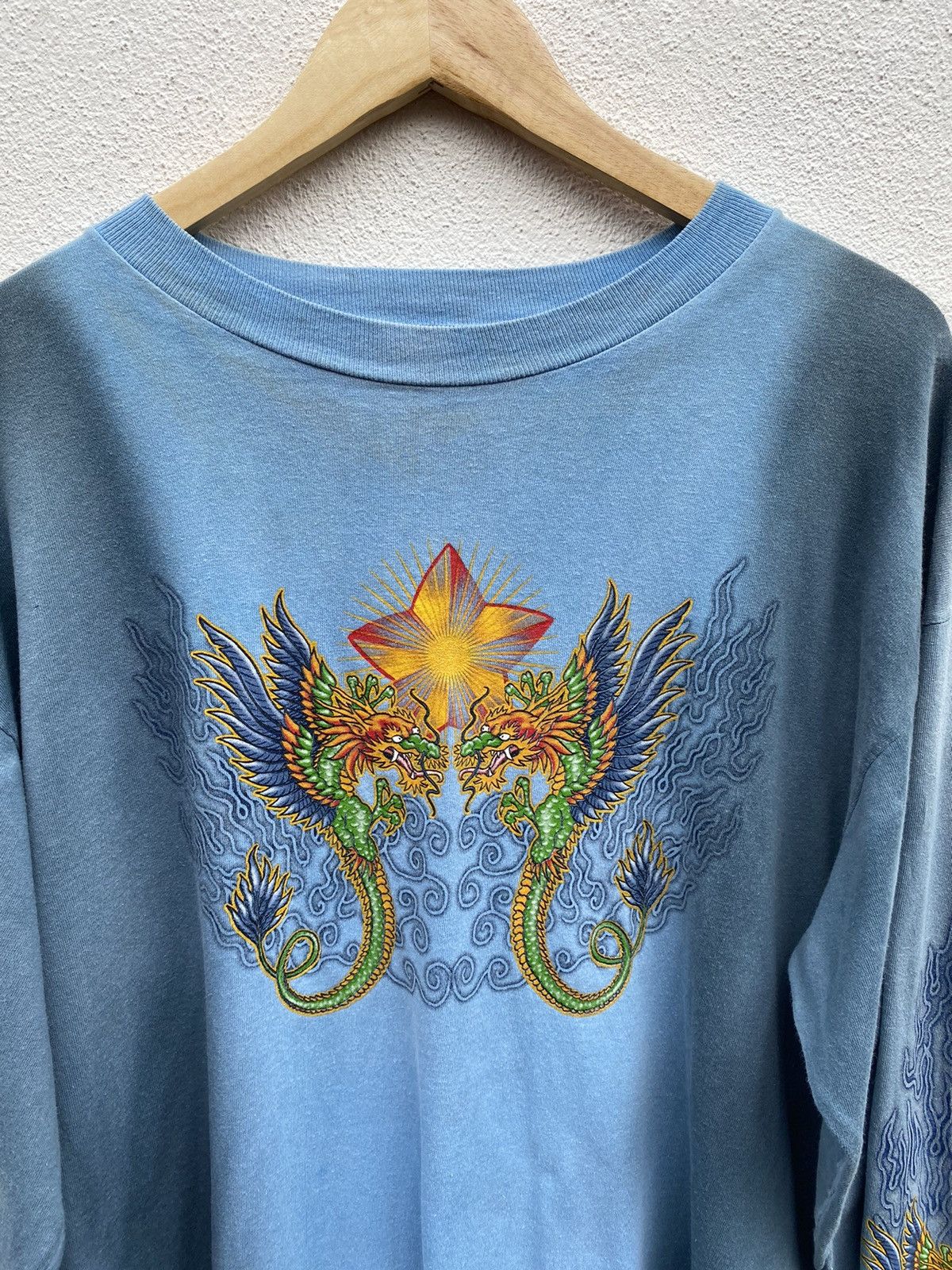 Vintage Vintage Dragon extreme tie dye longsleeve shirt Size US XL / EU 56 / 4 - 5 Thumbnail