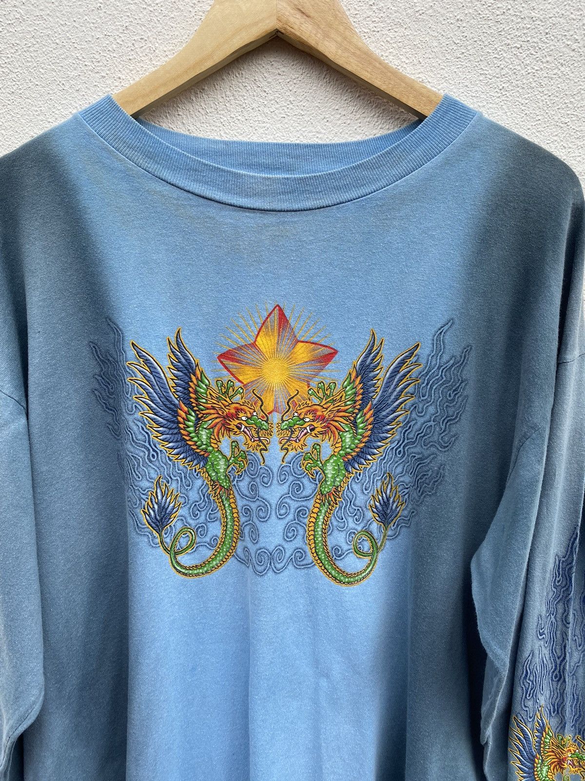 Vintage Vintage Dragon extreme tie dye longsleeve shirt Size US XL / EU 56 / 4 - 7 Thumbnail