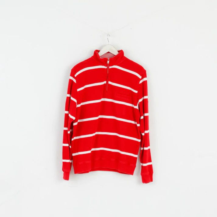 Pierre Cardin Pierre Cardin Men M Jumper Red Striped Cotton Sweater 6025 Size US M / EU 48-50 / 2 - 2 Thumbnail