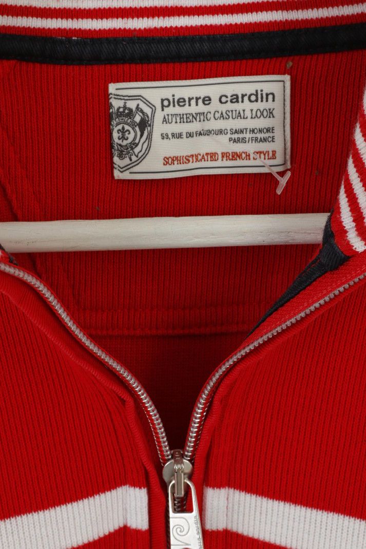 Pierre Cardin Pierre Cardin Men M Jumper Red Striped Cotton Sweater 6025 Size US M / EU 48-50 / 2 - 6 Thumbnail