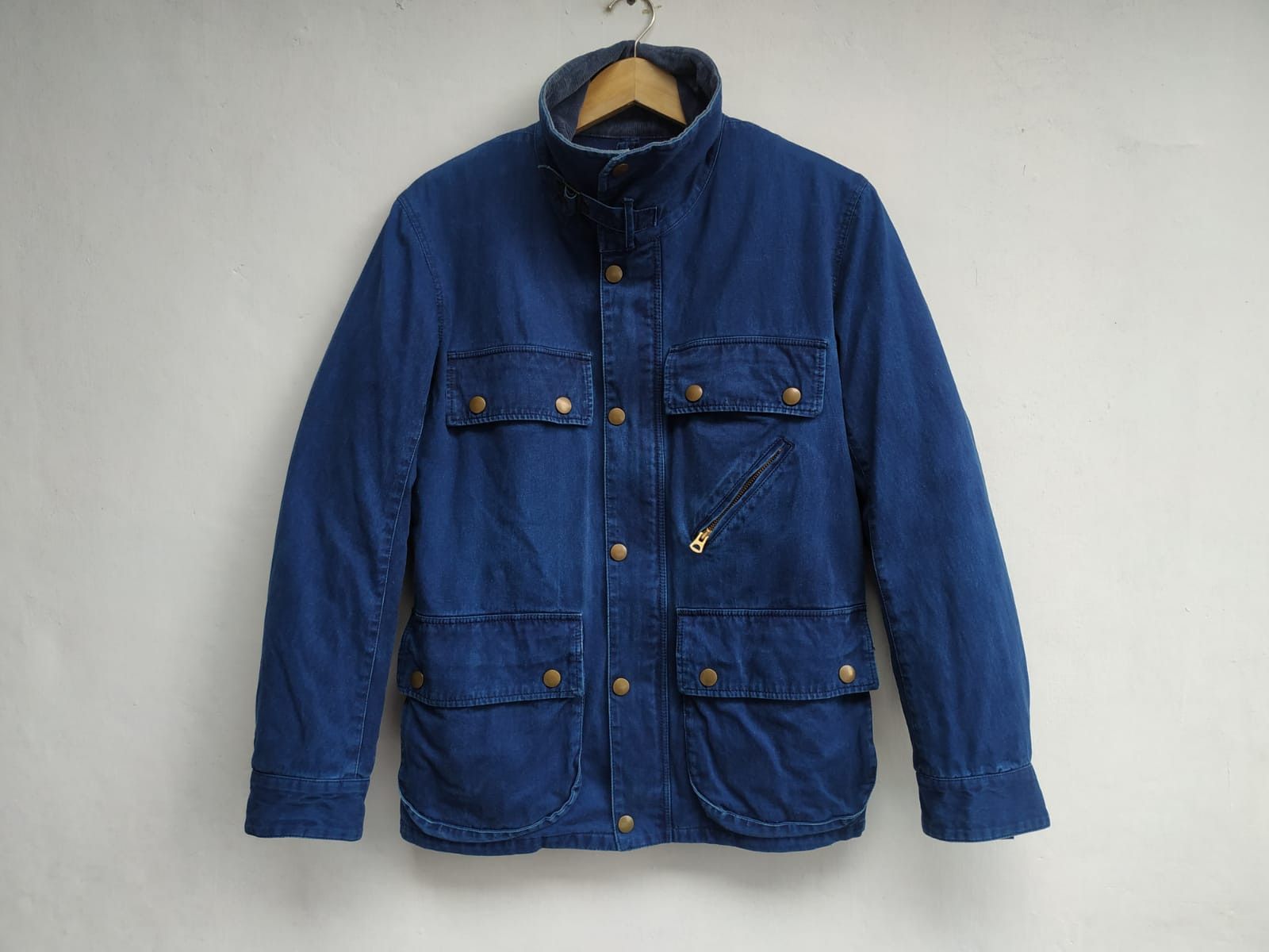 Indigo Three Blind Mice, Indigo Denim Biker Jacket Size US S / EU 44-46 / 1 - 2 Thumbnail