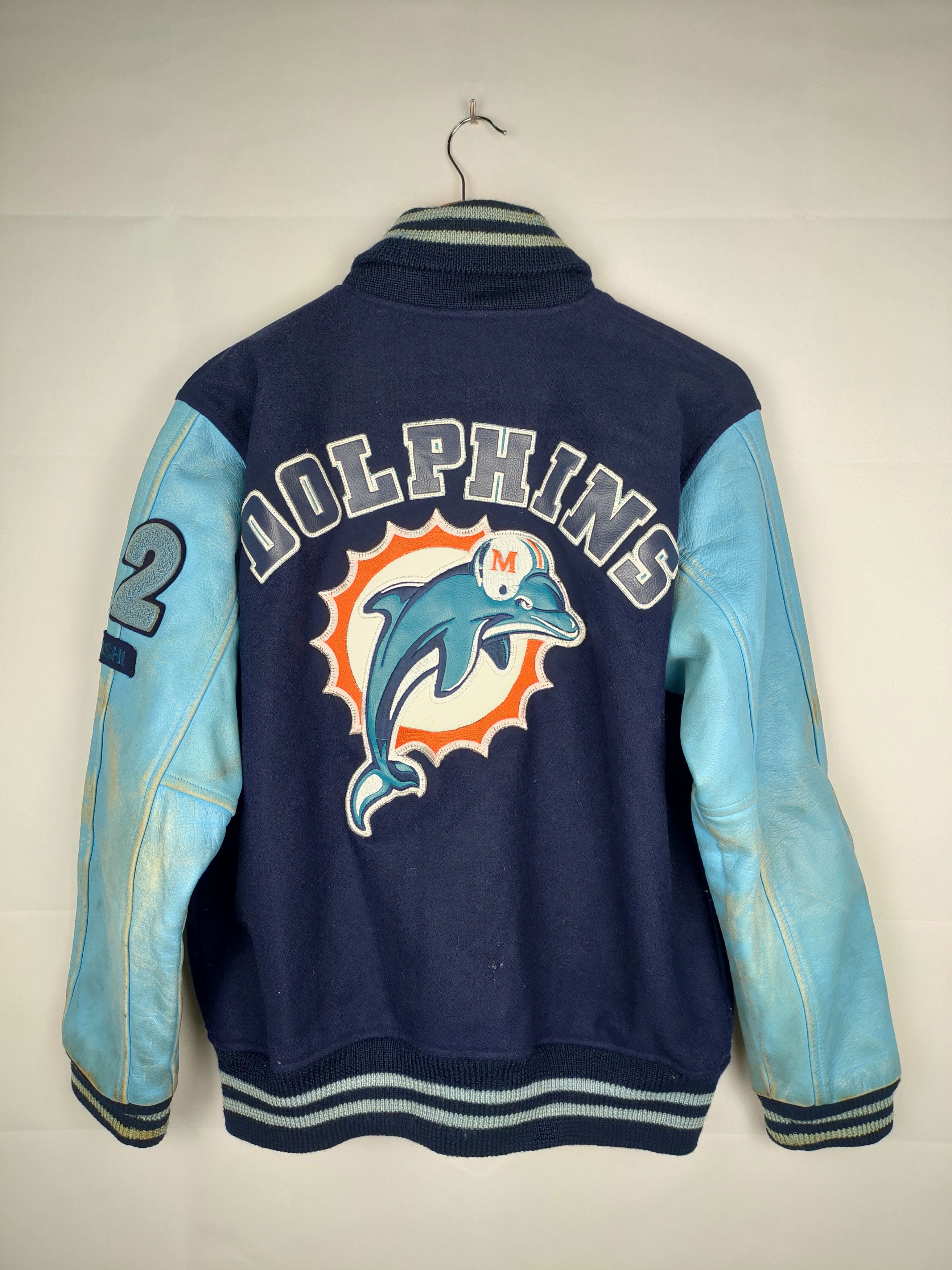 NFL NFL Dolphins Varsity Jacket Leather Sleeve Size US M / EU 48-50 / 2 - 1 Thumbnail