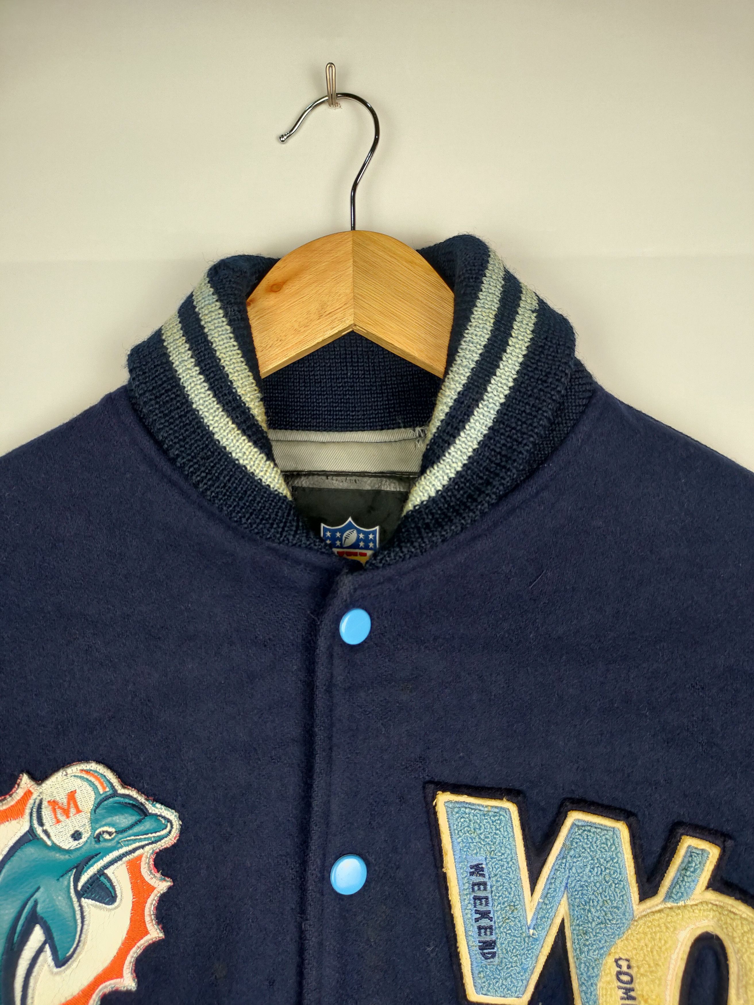 NFL NFL Dolphins Varsity Jacket Leather Sleeve Size US M / EU 48-50 / 2 - 4 Thumbnail