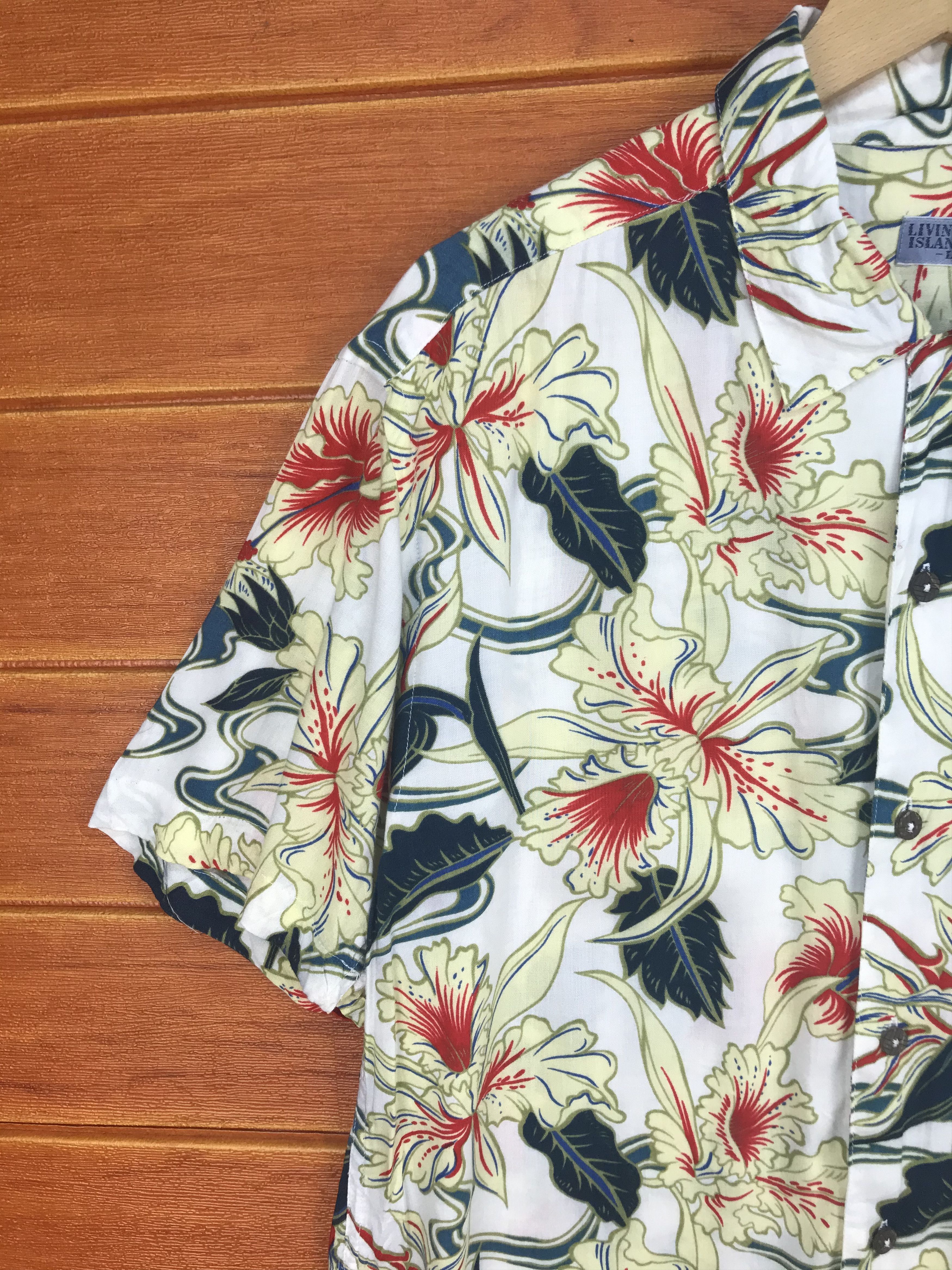 Japanese Brand Japanese Hawaiian Living Island Rayon Shirt Size US M / EU 48-50 / 2 - 2 Thumbnail