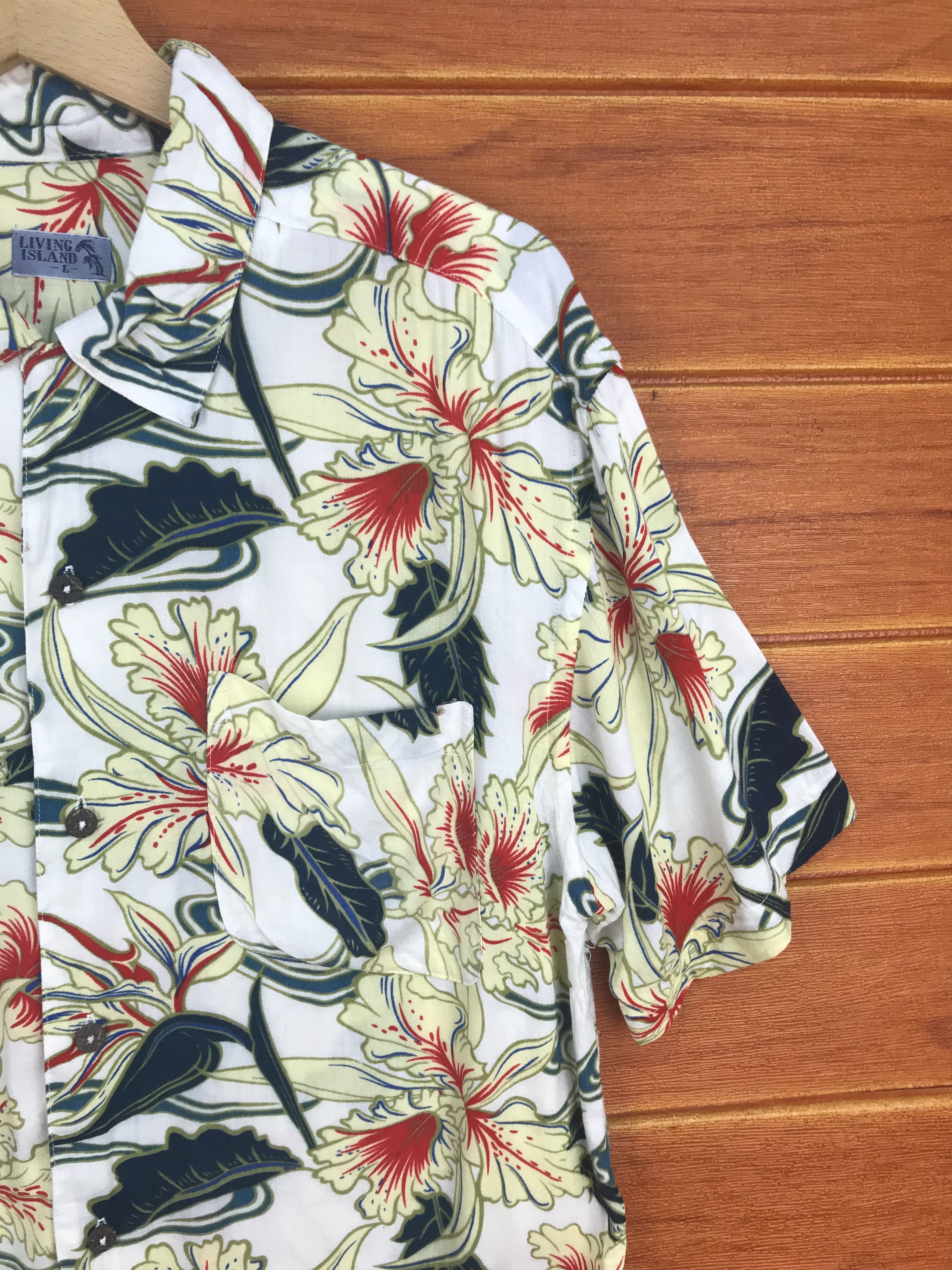 Japanese Brand Japanese Hawaiian Living Island Rayon Shirt Size US M / EU 48-50 / 2 - 3 Thumbnail