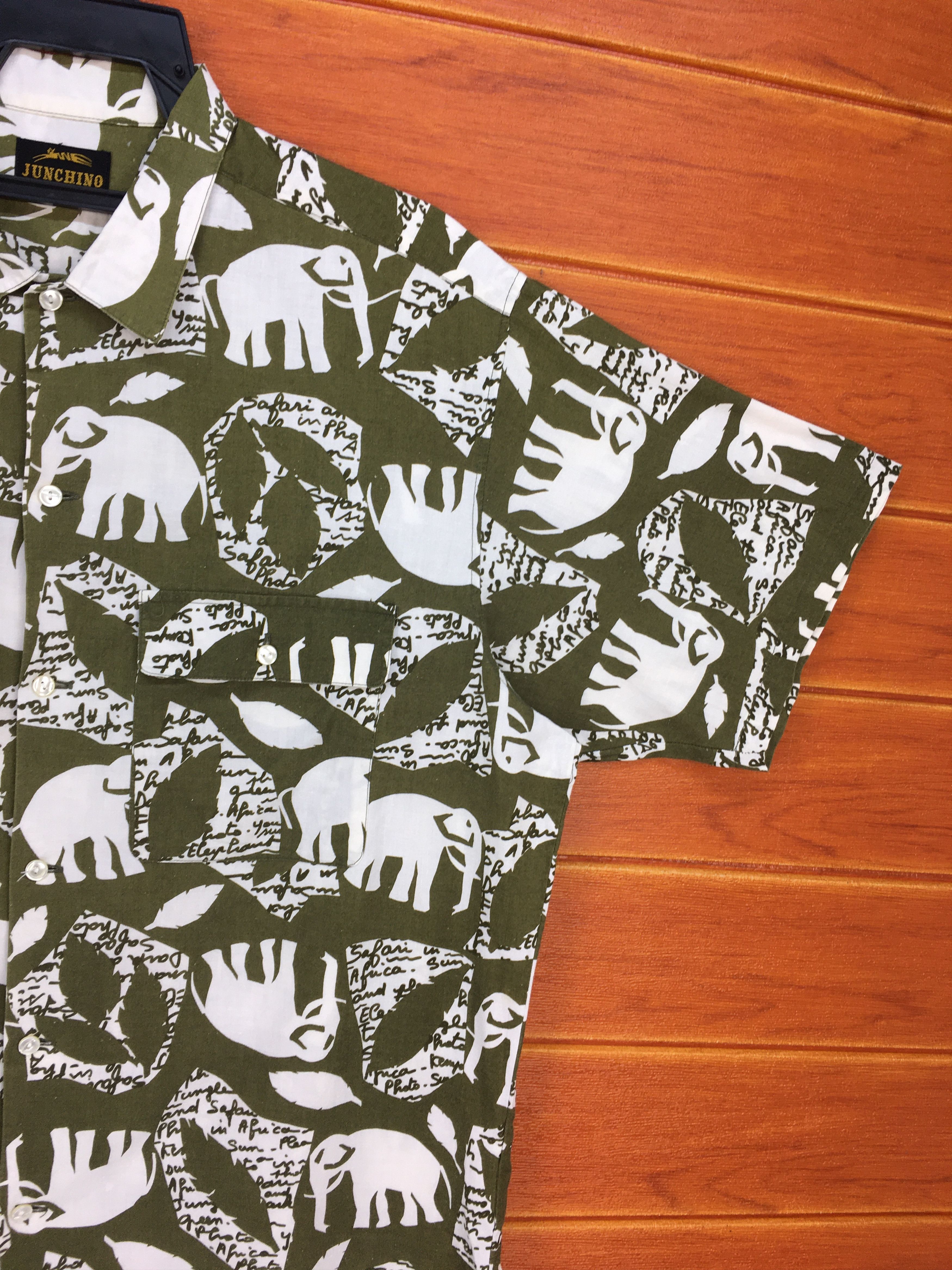 Hiroko Koshino Homme Vintage JUNKO KOSHINO Elephant Double Pocket Hawaiian Size US L / EU 52-54 / 3 - 5 Thumbnail