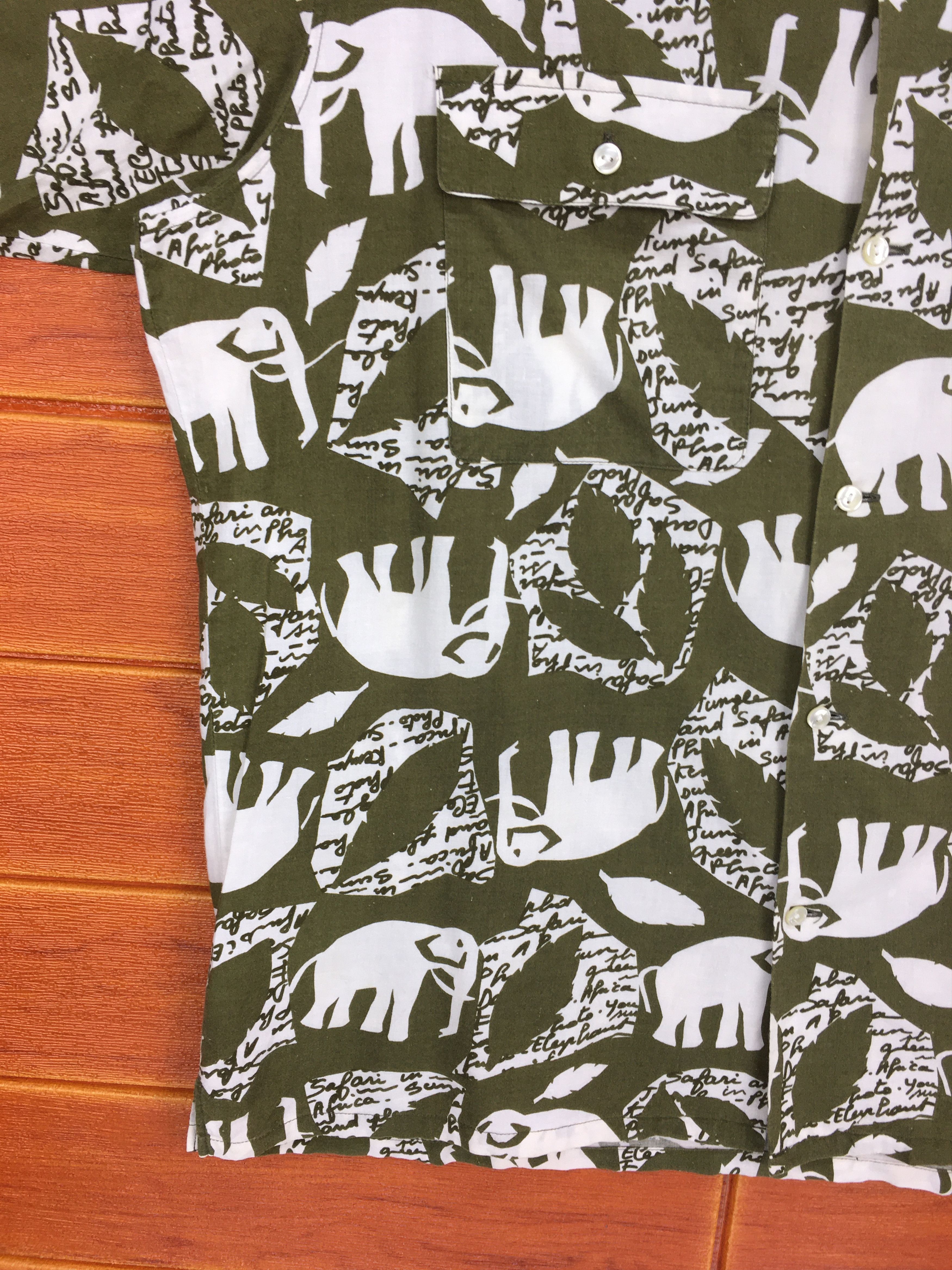 Hiroko Koshino Homme Vintage JUNKO KOSHINO Elephant Double Pocket Hawaiian Size US L / EU 52-54 / 3 - 3 Thumbnail