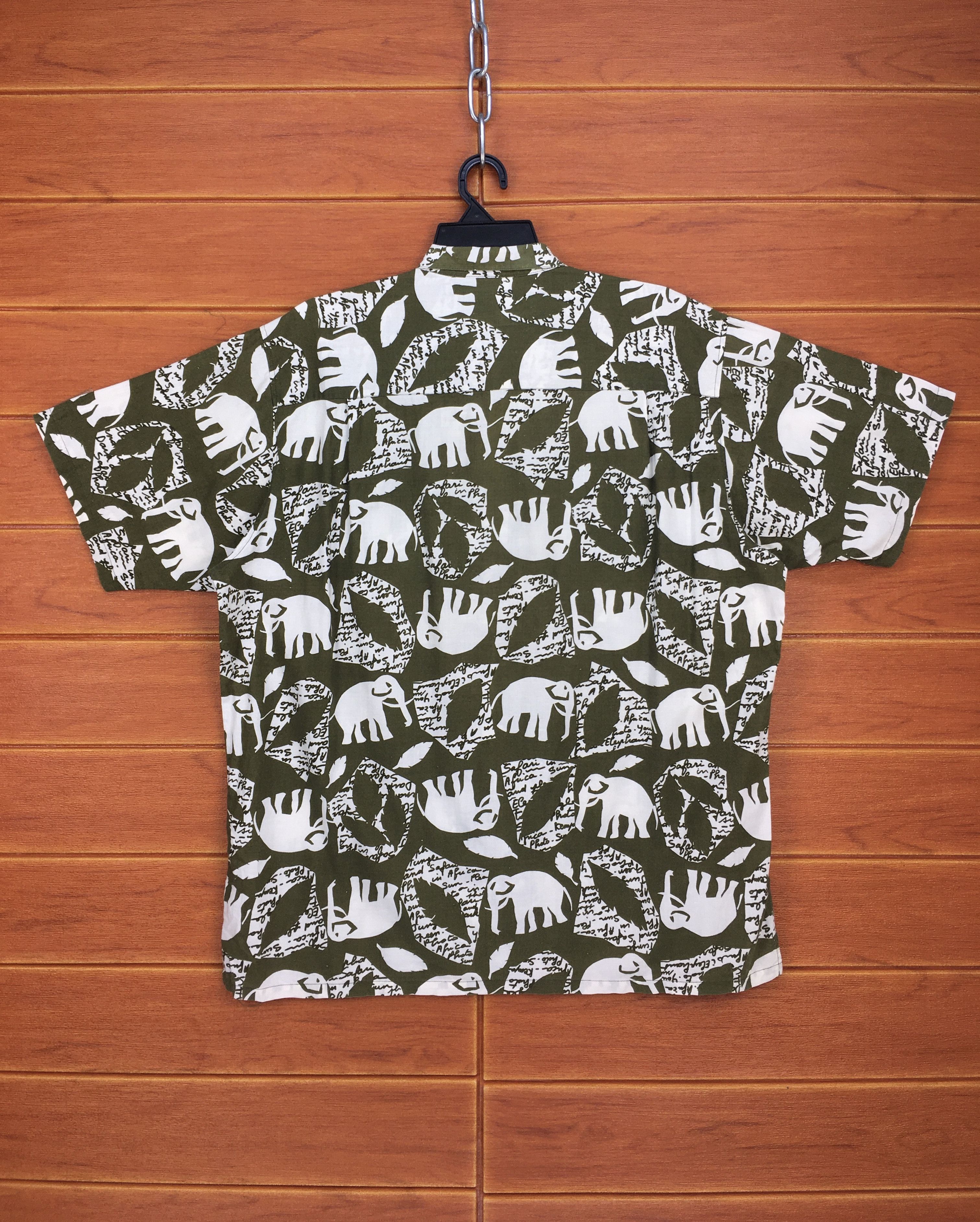Hiroko Koshino Homme Vintage JUNKO KOSHINO Elephant Double Pocket Hawaiian Size US L / EU 52-54 / 3 - 11 Thumbnail